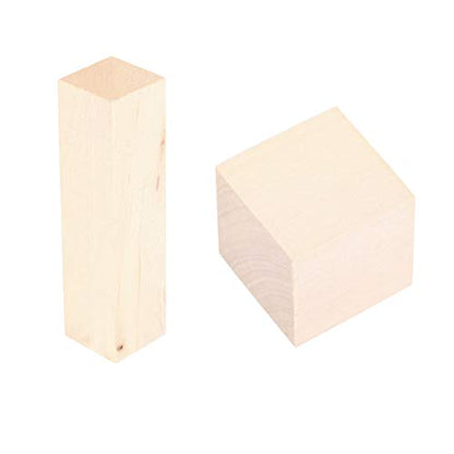 Milisten 12pcs Basswood Carving Blocks Wooden Cubes Unfinished Rectangular Wood Blocks Wood Square Cubes Blocks for Painting and Decorating DIY