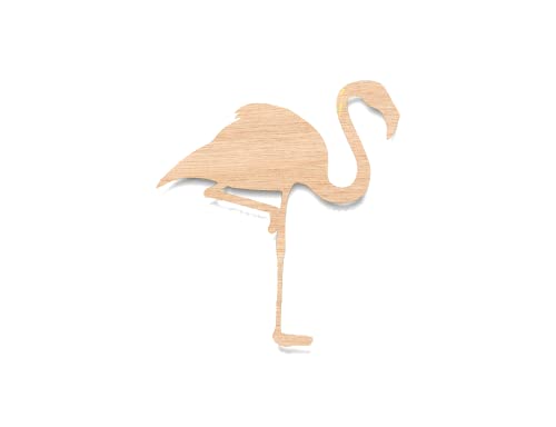 Unfinished Wood for Crafts - Flamingo Shape - Jungle Wildlife - Large & Small - Pick Size - Unfinished Cutout Shapes Zoo Jungle Safari Party Pink -