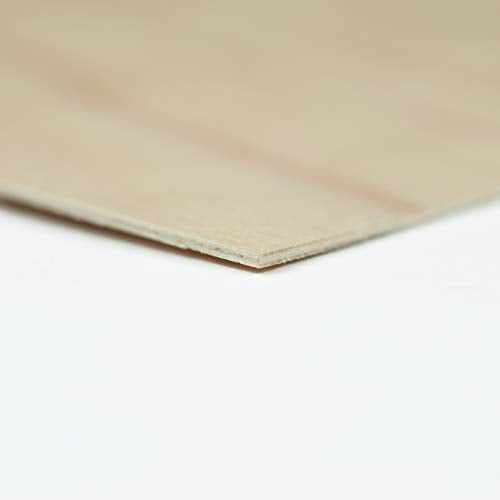 0.8mm 1/32" x 12" x 12" Aircraft Plywood Sheet (3pk) - AB/B Baltic Birch Material Perfect for Arts and Crafts, School Projects, Die-Cutting, and Wood