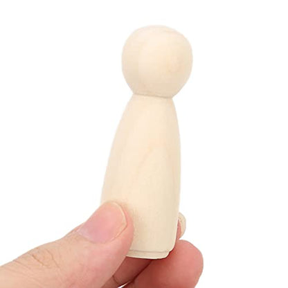 10Pcs Unfinished Wooden Peg Doll,75mm / 3.0in Wooden Figures Decorative Peg Doll People for Kids Quality People Shapes Great for DIY Arts
