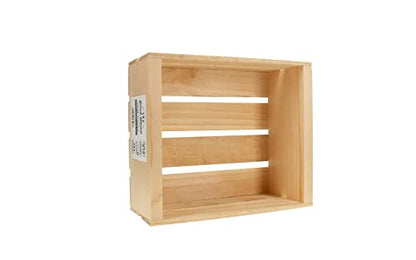 LEISURE ARTS Good Wood Wooden Half Crate craft caddy in unfinished pine for storage wood crates, Large decorative boxes and centerpieces for the home