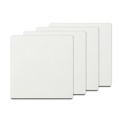 PYD Life 4 Pack Sublimation Photo Frame Home Decor Blanks 8" x 8" Square 0.6 Inch Thickness MDF Hardboard White Wall Hanging with Stand for Heat