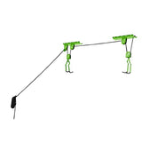 Bike Hanger Set - Set of 2 Overhead Pulley System Bike Hangers for Garage or Shed with 100lb Capacity for Bicycles or Ladders by Rad Sportz (Green) Bike Lane