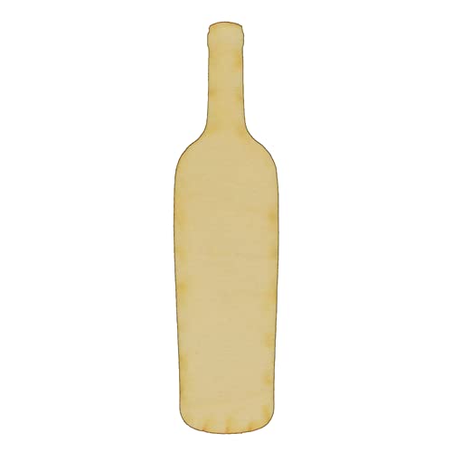 Package of 10, Small 1.25" x 4.5" x 1/8" Baltic Birch Plywood Wine Bottle Wood Cutout for Art and Craft Project, Made in USA - WoodArtSupply