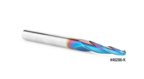 Amana Tool 46280-K-5 5-Pc CNC Solid Carbide Spektra Extreme Tool Life Coated Tapered Spiral 2D/3D Carving 1/32 Dia x 1/4 Inch SHK Router Bit Pack Amana Tool