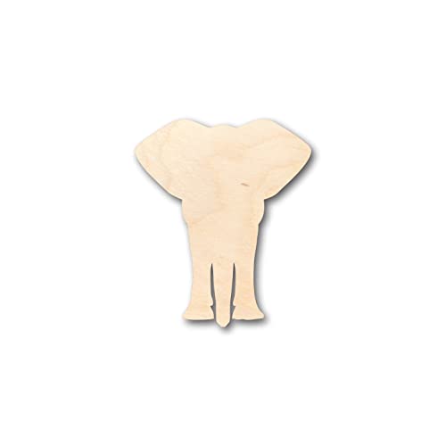 Unfinished Wood African Wildlife Elephant Shape - Craft - up to 36" DIY 14" / 3/4" - WoodArtSupply