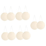 Tofficu 10 Sets DIY Door Hanging Sign Unfinished Wooden Slices Unfinished Wooden Rounds Unfinished Wood Plaque Unfinished Wood Crafts Blanks Tofficu