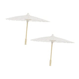 VILLCASE 2pcs chinese paper japanese umbrella Unfinished Umbrella oil paper parasol macrame decor white paper parasols wedding decorations Rainproof VILLCASE