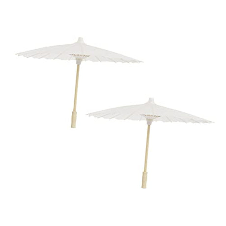 VILLCASE 2pcs chinese paper japanese umbrella Unfinished Umbrella oil paper parasol macrame decor white paper parasols wedding decorations Rainproof VILLCASE