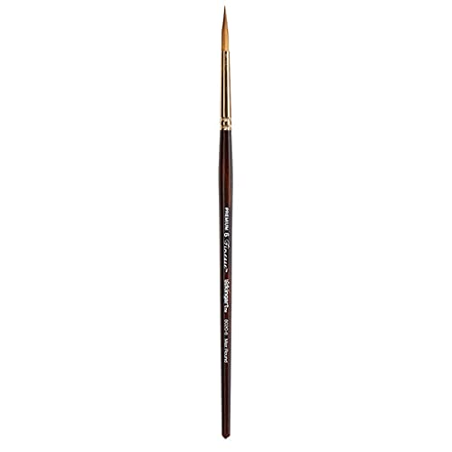 KINGART Premium Finesse 8020-6 Ultra Round Series Artist Brush, Synthetic Kolinsky Sable Hair, Short Handle, Watercolor and Oil Paints, Size 6 KINGART