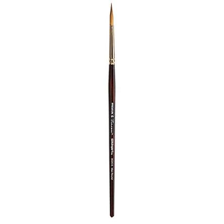 KINGART Premium Finesse 8020-6 Ultra Round Series Artist Brush, Synthetic Kolinsky Sable Hair, Short Handle, Watercolor and Oil Paints, Size 6 KINGART