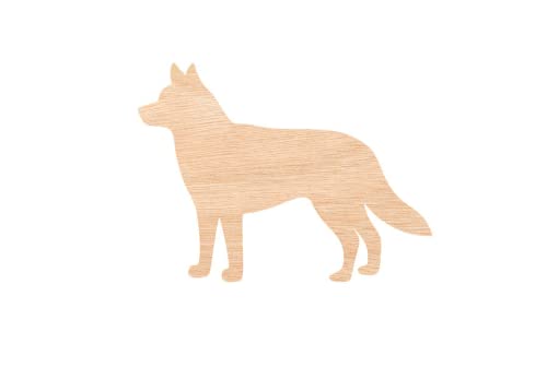 Unfinished Wood for Crafts - Wooden Husky Dog Shape - Animal - Pet - Craft - Various Size, 1/4 Inch Thichness,1 Pcs - WoodArtSupply