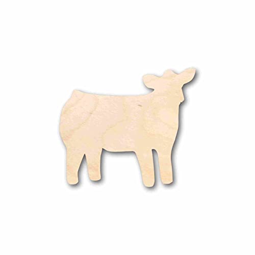 Unfinished Wood Cow Calf Silhouette - Craft- up to 24" DIY 4" / 1/4" 24 Hour Crafts