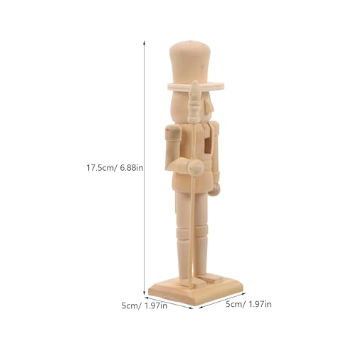 Tofficu Unfinished Wood Nutcracker Figures, 1 Set 18cm DIY Unpainted Nutcracker Ornaments Christmas Craft Blank Paint Toy Hanging Soldier Puppets for Tofficu