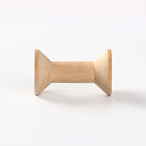 VILLCASE 60 Pcs Empty Thread Spools Wooden Thread Spools Glass Holder Yarn Kit Weaving Kit Thread Stand Thread Spools Empty Wood Spools Wire VILLCASE