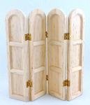 Dolls House Unfinished 4 Fold Dressing Screen Room Divider Bare Wood Furniture