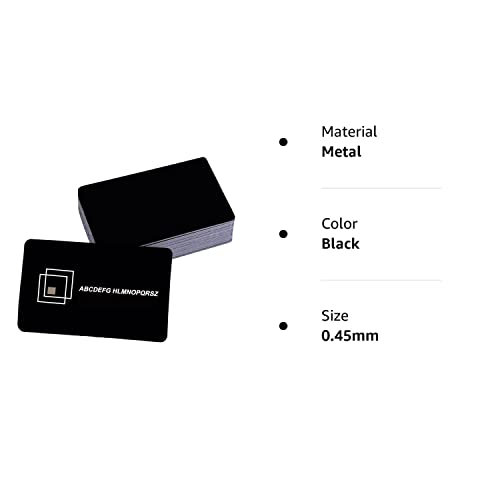 MS WGO 100pcs Laser Engraved Metal Business Cards Blanks 3.4x2.1in Thicknes (0.45mm) MS WGO