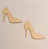 20pcs of High Heels Shaped Wood Cutouts,High Heel Shape,Wooden High Heel for Crafts and Decorations (4'') RUIXUAN