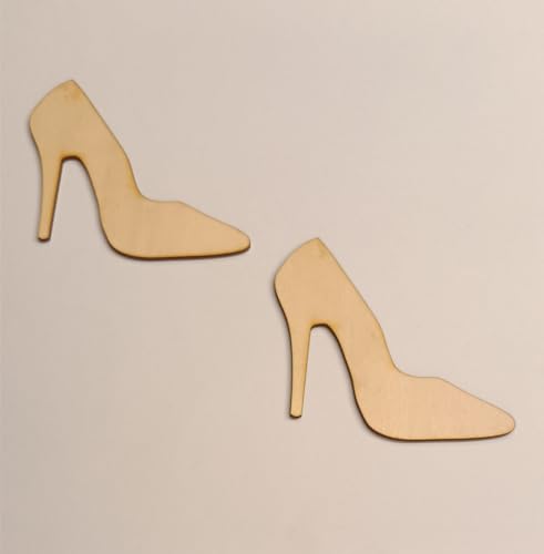 20pcs of High Heels Shaped Wood Cutouts,High Heel Shape,Wooden High Heel for Crafts and Decorations (4'') - WoodArtSupply