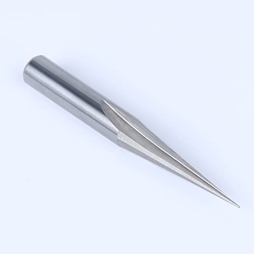 HUHAO 3PCS CNC Router Bit 6mm Carbide Engraving V Groove Cutting Bit 2 Flute 15 Degree 0.3mm Tip CNC Engraving Bits for Woodworking Steel Brass MDF HUHAO