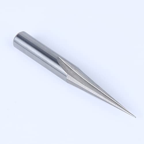 HUHAO 3PCS CNC Router Bit 6mm Carbide Engraving V Groove Cutting Bit 2 Flute 15 Degree 0.3mm Tip CNC Engraving Bits for Woodworking Steel Brass MDF