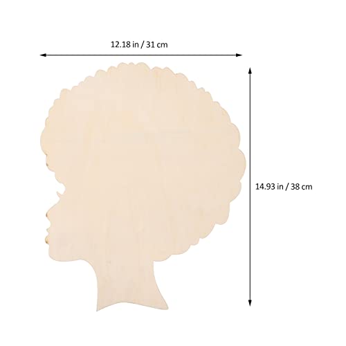 SEWACC Mother's Day Wood Chips DIY Ladies Gift Mother and Son Gifts Mother s Day Crafts Wreath African Girl Wooden Cutouts Girl Mom Gifts Wreath Head - WoodArtSupply