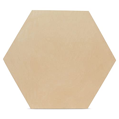 Unfinished Wooden Hexagon Blanks 12-inch, Pack of 2 Hexagon Cutouts for Craft Wood Shapes and Honeycomb Decoration, by Woodpeckers