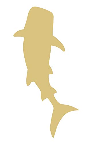 Whale Shark Cutout Unfinished Wood Ocean Nautical Animal Vacation Summer MDF Shape Canvas Style 1 (18") Diverse Woodworking
