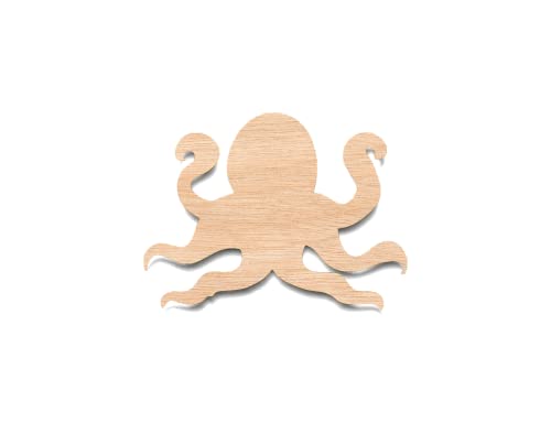 Unfinished Wood for Crafts - Octopus Sea Shape - Large & Small - Pick Size - Unfinished Cutout Shapes Marine Life Beach Ocean Fish Beach Kids Shell - - WoodArtSupply