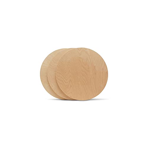 Wood Circle Disc 5 inch Diameter, 1/2 inch Thick, Birch Plywood, Pack of Unfinished Round Wooden Circles for Crafts by Woodpeckers