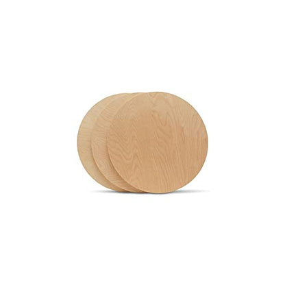 Wood Circle Disc 5 inch Diameter, 1/2 inch Thick, Birch Plywood, Pack of Unfinished Round Wooden Circles for Crafts by Woodpeckers