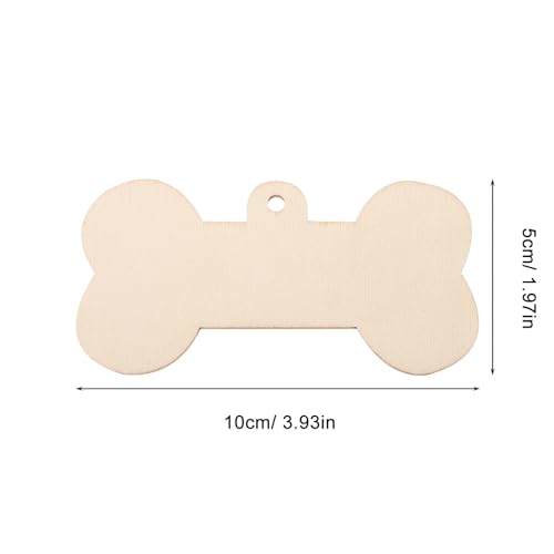 Cabilock Bone Shaped Wooden Cutouts, Mini Dog Bone 24pcs DIY Dog Bone Ornament Dog House Door Signs Unfinished Wood Hanging Bone with Jute Twine - WoodArtSupply