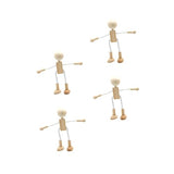 TEHAUX 16 Pcs Unfinished Wooden Doll Peg Doll Kit Wooden Peg Figures Wood Craft Supplies Plain Peg DIY Toys Robots Wooden Shapable Robot Cartoon TEHAUX