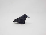 Selsela Raven Black Bird Crow Keychain Ring Hook Clip Charm Miniature Wood Mini Figurine Small Animal Selsela
