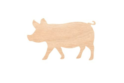 Henrik Unfinished Wood for Crafts - Wooden Pig Sow Shape - Farm Animal - Various Size, 1 Pcs,4