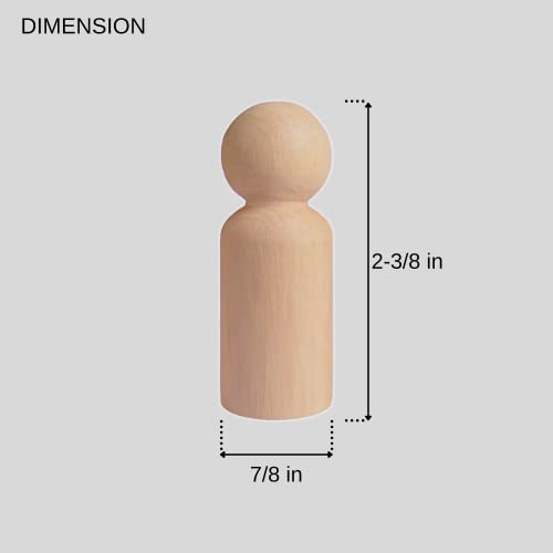 Peg Dolls Unfinished 2-3/8 inch Pack of 30 Wooden Peg People for Kids Crafts Chess Pieces Cake Toppers by ILOT - WoodArtSupply