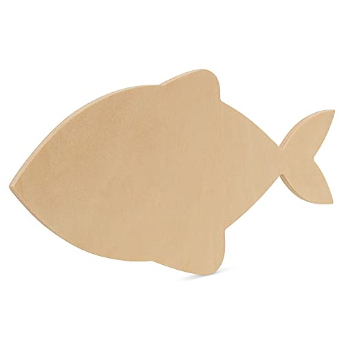 Unfinished Wooden Fish Cutout, 12", Pack of 1 Wooden Shapes for Crafts, Use for Summer, Beach & Nautical Decor and Crafting, by Woodpeckers Woodpeckers