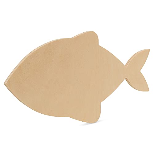 Unfinished Wooden Fish Cutout, 12", Pack of 1 Wooden Shapes for Crafts, Use for Summer, Beach & Nautical Decor and Crafting, by Woodpeckers - WoodArtSupply