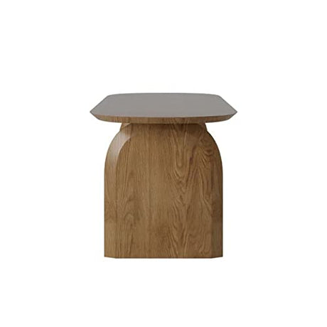 homary 70.9" Japandi Dining Table for 6, Modern Solid Wood Top Oval Table for Dining Room, Kitchen, Living Room Mesas de Comedor, Easy Clean homary