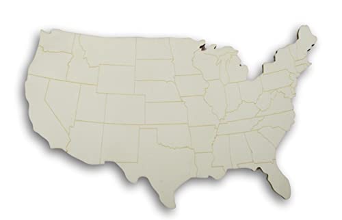 United States Wood Shape - Unfinished USA Map Cutout Wooden Plaque for Crafts - 14.75 Inches Woodpile Fun!