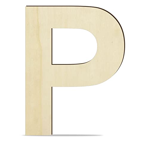 Large Wooden Letters P, 12 Inch Big Unfinished Large Wood Letter Alphabet Letters for DIY Crafts Wall Decor, Wall Arts, Party, Home Sign Board
