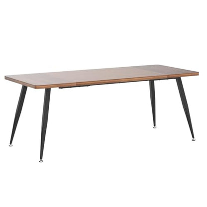 LITTLE TREE 70.9 Inch Large Rectangular Dining Table Kitchen Furniture,Brown+Black - WoodArtSupply