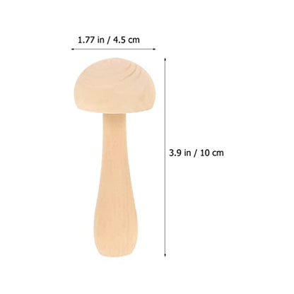 Yardwe 5pcs Unfinished Mushroom Toy Crafts Mushroom Toy DIY Art Mushroom Mini Mushroom Adornment Graffiti Mushrooms Miniatures Micro Landscape Decors - WoodArtSupply