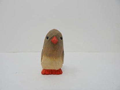 Selsela Cardinal Wood Red Bird Figurine Miniature Garden Statue Carving Home Decor Sculpture Small Animal (Female) - WoodArtSupply