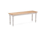 Boraam Farmhouse Bench, White/Natural 14 x 48 x 18 Boraam