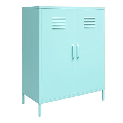 Novogratz Cache 2 Door Metal Locker Storage, Mint Cabinet - WoodArtSupply