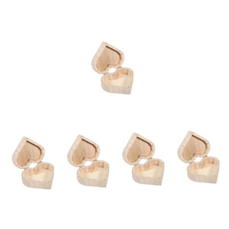 NOLITOY 5pcs Vintage Cases Ring Chest Organizer Small Organizer Heart Engagement Ring Earrings Coin Case Ring Case Mini Storage Unfinished Treasure NOLITOY