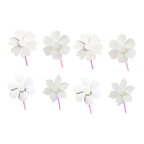 FUNOMOCYA 8pcs Hand-Painted Windmill White Craft Pinwheels Kids Hand Windmill Pinwheel Toy Unfinished Pinwheels DIY Paper Windmills Pinwheels Crafts FUNOMOCYA