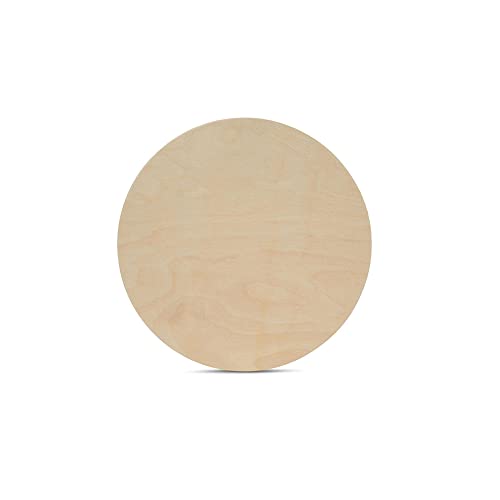 Wood Circle Disc 6 inch Diameter, 1/2 inch Thick, Birch Plywood, Pack of 1 Unfinished Round Wooden Circles for Crafts by Woodpeckers