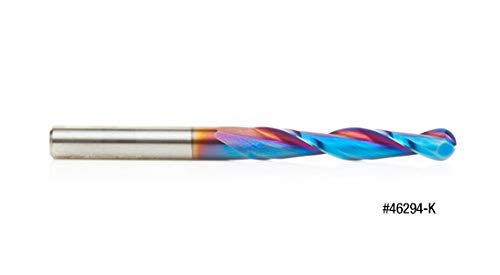 Amana Tool 46280-K-5 5-Pc CNC Solid Carbide Spektra Extreme Tool Life Coated Tapered Spiral 2D/3D Carving 1/32 Dia x 1/4 Inch SHK Router Bit Pack Amana Tool